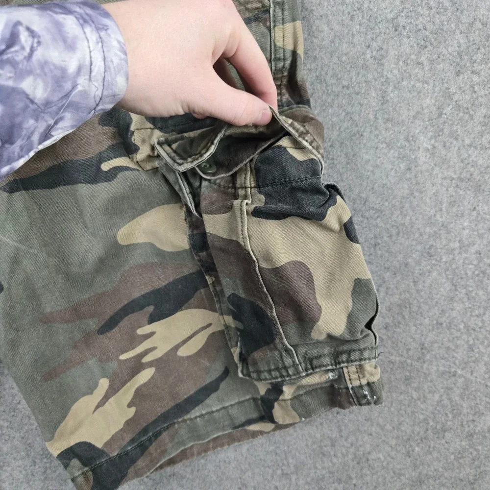 Old Navy Cargo Shorts Mens 32 Green Camo Woodland Tactical Gorpcore Skater Y2k